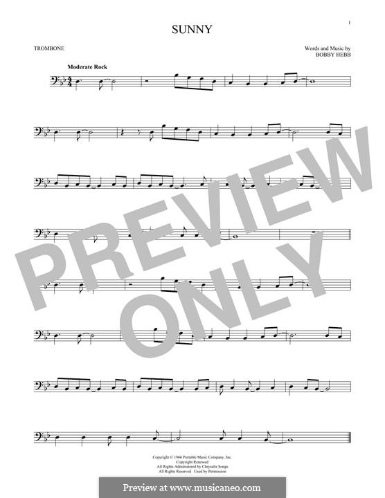Sunny: For trombone by Bobby Hebb