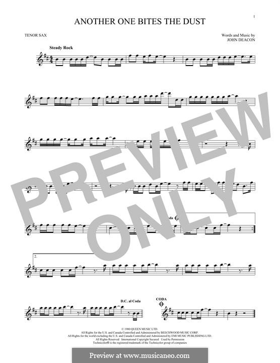 Another One Bites the Dust (Queen): Für Tenorsaxophon by John Deacon