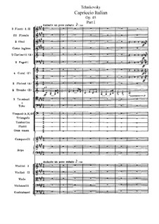 Italienisches Capriccio, TH 47 Op.45: Partitur by Pjotr Tschaikowski