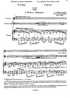 Klaviertrio in a-Moll 'À la mémoire d'un grand artiste', TH 117 Op.50: Partitur by Pjotr Tschaikowski