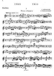 Klaviertrio in a-Moll 'À la mémoire d'un grand artiste', TH 117 Op.50: Violinstimme by Pjotr Tschaikowski