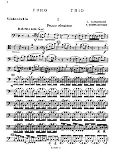 Klaviertrio in a-Moll 'À la mémoire d'un grand artiste', TH 117 Op.50: Cellostimme by Pjotr Tschaikowski