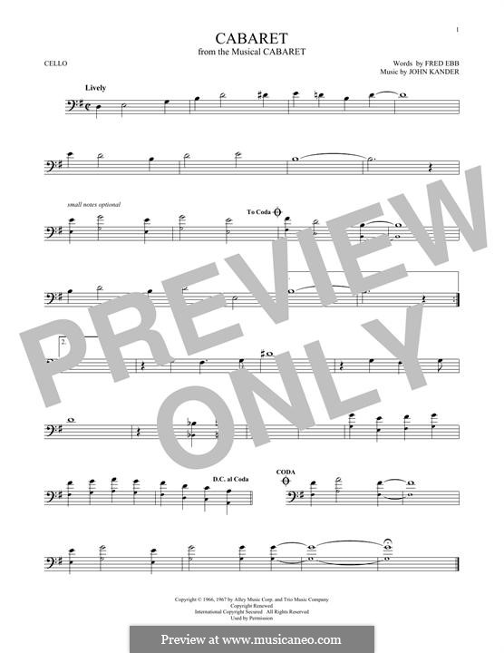 Cabaret (Liza Minnelli): Für Cello by John Kander