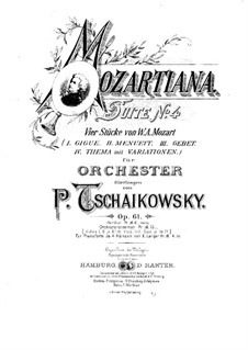 Suite Nr.4 in G-Dur 'Mozartiana', TH 34 Op.61: Für Klavier, vierhändig by Pjotr Tschaikowski