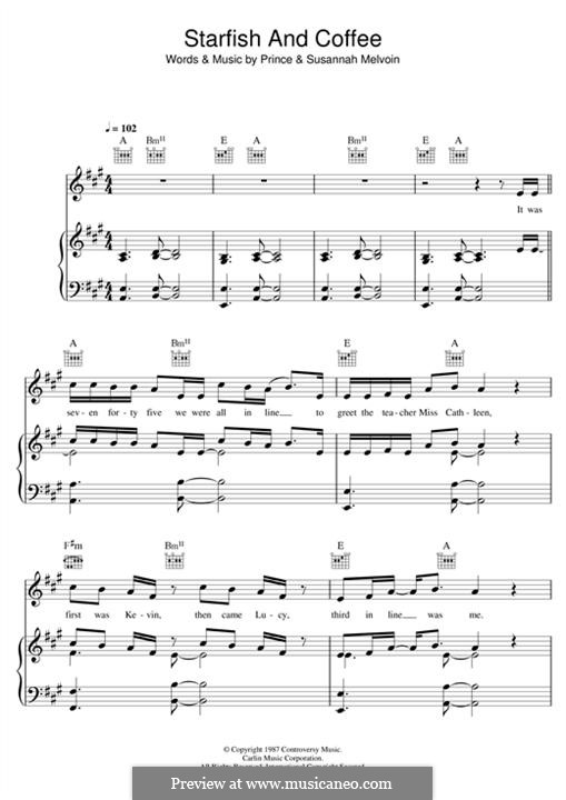 Starfish and Coffee: Für Stimme und Klavier (oder Gitarre) by Prince, Susannah Melvoin