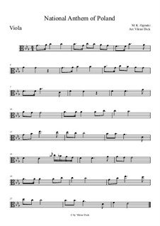 Polen, Polnische Nationalhymne: Für Bratsche by Michael Kleophas Oginski