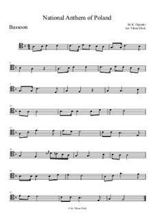 Polen, Polnische Nationalhymne: Für Fagott by Michael Kleophas Oginski