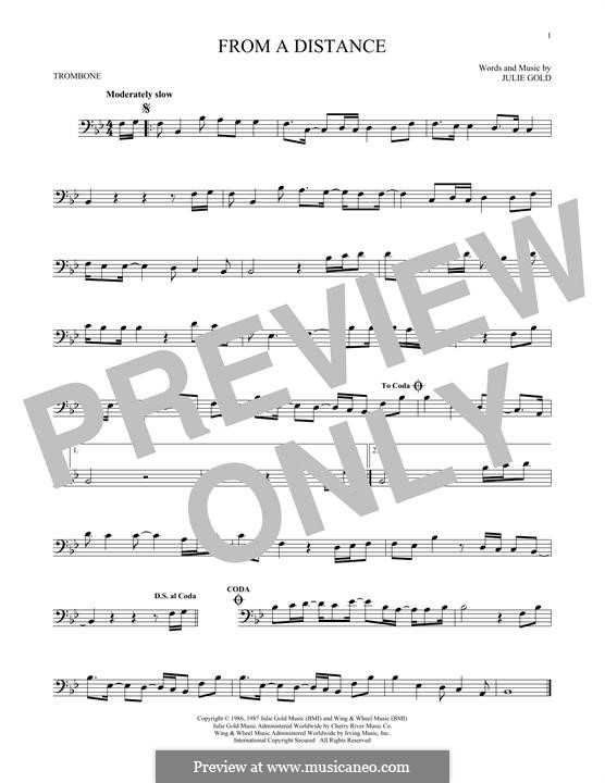From a Distance: For trombone by Julie Gold