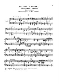 Andante und Finale für Klavier und Orchester, TH 241 Op.79: Bearbeitung für zwei Klaviere, vierhändig by Pjotr Tschaikowski