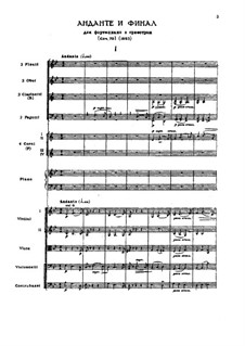Andante und Finale für Klavier und Orchester, TH 241 Op.79: Nr.1 Andante by Pjotr Tschaikowski