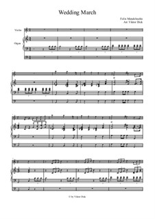 Hochzeitsmarsch: Für Violine und Orgel by Felix Mendelssohn-Bartholdy