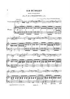Air de ballet, Op.35: Partitur für Cello und Klavier by Thomas Tellefsen