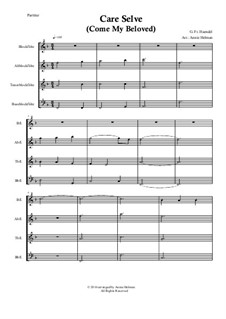 Atalanta, HWV 35: Care Selve, for quartet recorder by Georg Friedrich Händel