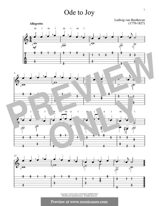Ode an die Freude: Version für Gitarre by Ludwig van Beethoven