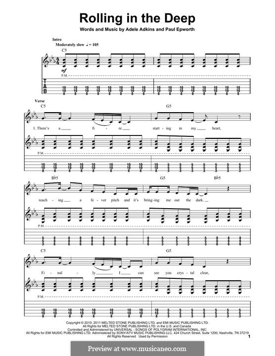 Instrumental version: Für Gitarre mit Tabulatur by Adele, Paul Epworth