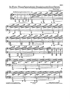 In Festo Transfigurationis Domini nostri Jesu Christi, S.188: Für Klavier by Franz Liszt