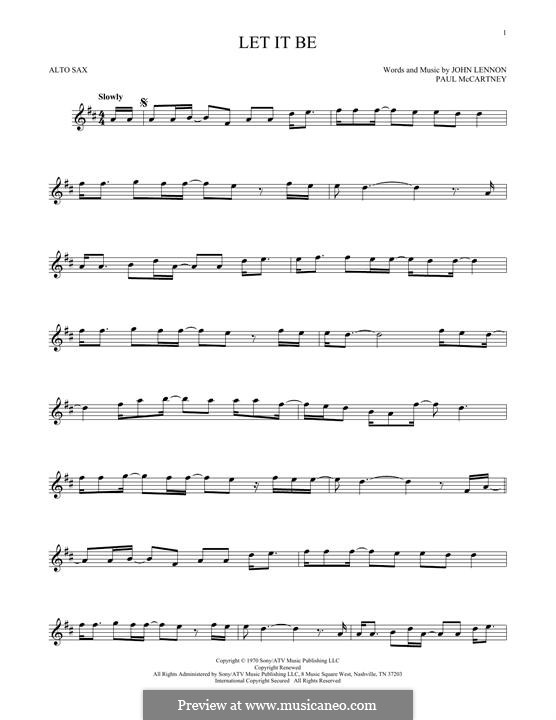 Instrumental version: Für Altsaxophon by John Lennon, Paul McCartney