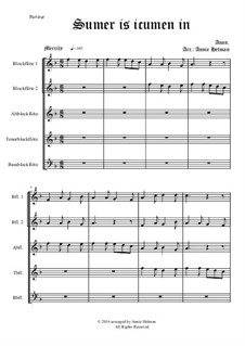 Sumer Is Icumen In: Für Quintett Recorder by Unknown (works before 1850)