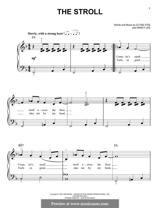 The Stroll (The Diamonds): Für Klavier by Clyde Otis, Nancy Lee