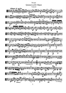 Streichquintett Nr.6 in Es-Dur, K.614: Bratschenstimme II by Wolfgang Amadeus Mozart