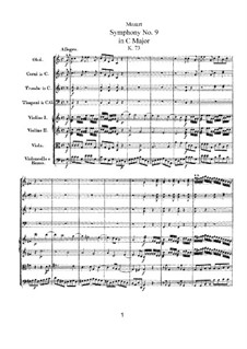 Sinfonie Nr.9 in C-Dur, K.73: Sinfonie Nr.9 in C-Dur by Wolfgang Amadeus Mozart