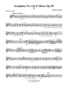 Teil I: Klarinette in B 1 (transponierte Stimme) by Johannes Brahms