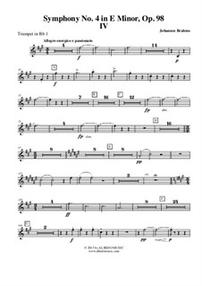 Teil IV: Trompete in B 1 (transponierte Stimme) by Johannes Brahms