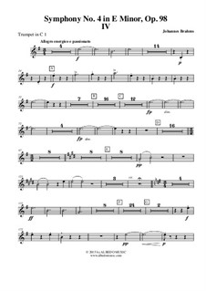 Teil IV: Trompete in C 1 (transponierte Stimme) by Johannes Brahms
