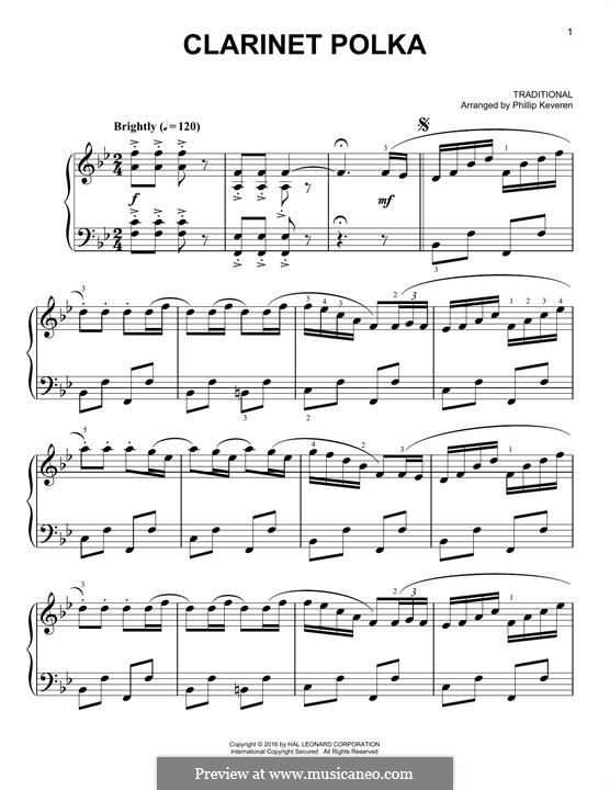Clarinet Polka: Für Klavier by folklore