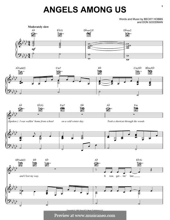 Angels Among Us (Alabama): Für Stimme und Klavier (oder Gitarre) by Becky Hobbs, Don Goodman