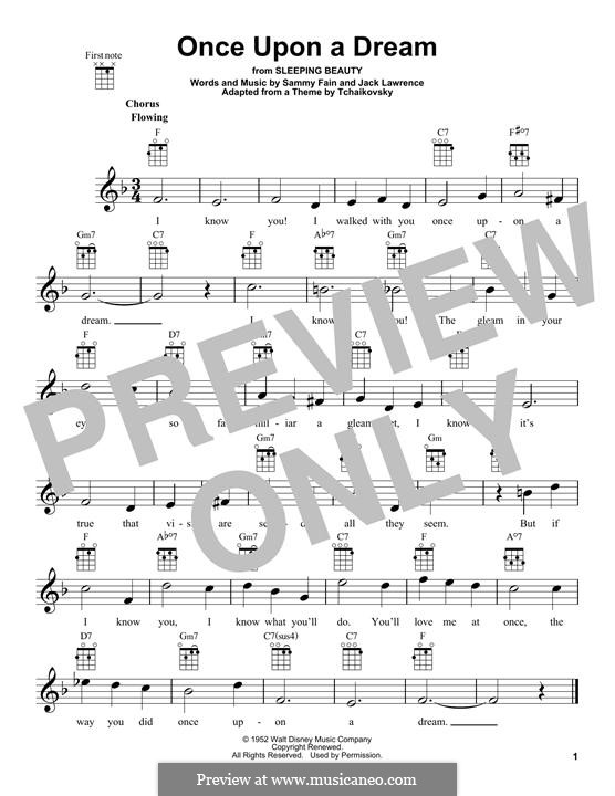 Once Upon A Dream (from Sleeping Beauty): Für Ukulele by Jack Lawrence, Sammy Fain