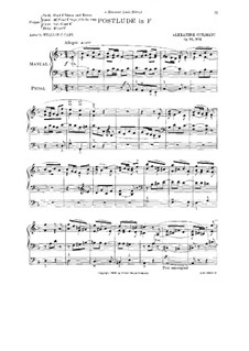 L'organiste pratique (The Practical Organist): Heft III. Postludium in F-Dur, Op.46 No.2 by Alexandre Guilmant