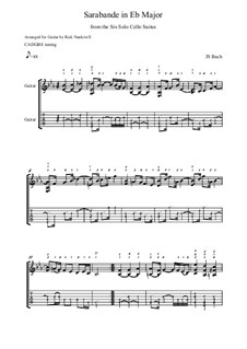 Suite für Cello Nr.4 in Es-Dur, BWV 1010: Sarabande, for guitar by Johann Sebastian Bach