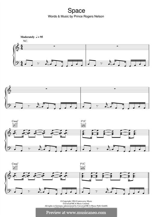 Space: Für Stimme und Klavier (oder Gitarre) by Prince