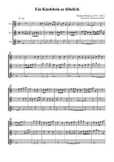 Ein Kindelein so löbelich: Für Drei Flöten by Michael Praetorius