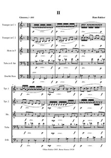 Quintetto for two trumpets, horn, tuba and double bass: Teil II by Hans Bakker