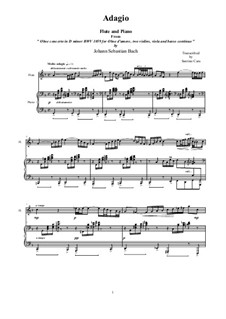 Oboenkonzert in d-Moll, BWV 1059: Adagio. Version for flute and piano by Johann Sebastian Bach