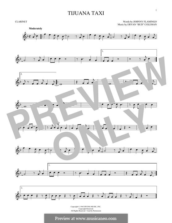 Tijuana Taxi (Herb Alpert & The Tijuana Brass Band): Für Klarinette by Ervan Coleman, Johnny Flamingo