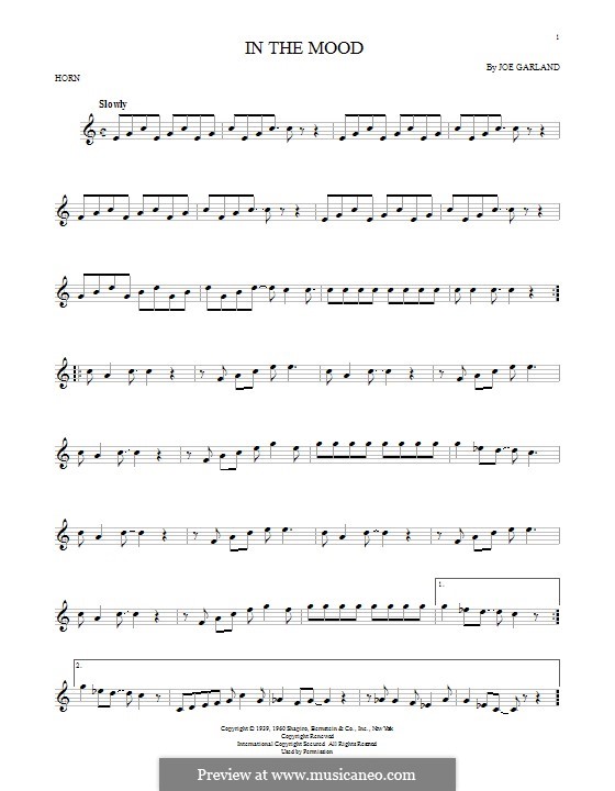 In the Mood (Glen Miller): For horn by Joe Garland