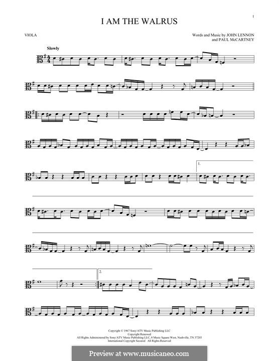 I am the Walrus (The Beatles): For viola by John Lennon, Paul McCartney