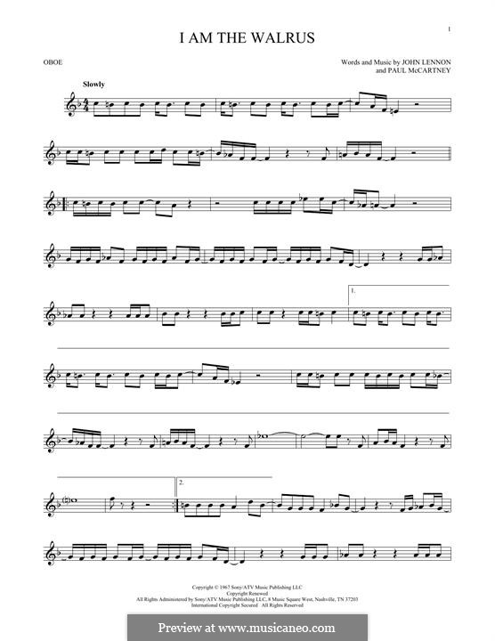 I am the Walrus (The Beatles): For oboe by John Lennon, Paul McCartney