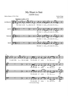 My Heart is Sair (SATB Choir): My Heart is Sair (SATB Choir) by Jordan Grigg