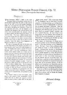 Slatter. Norwegische Bauerntänze, Op.72: Vollsammlung by Edvard Grieg