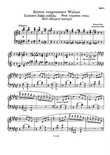 Vergessener Walzer, S.215: Walzer Nr.1 by Franz Liszt