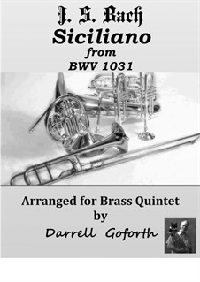 Sonate für Flöte und Cembalo Nr.2 in Es-Dur, BWV 1031: Siciliano. Arrangement for brass quintet by Johann Sebastian Bach