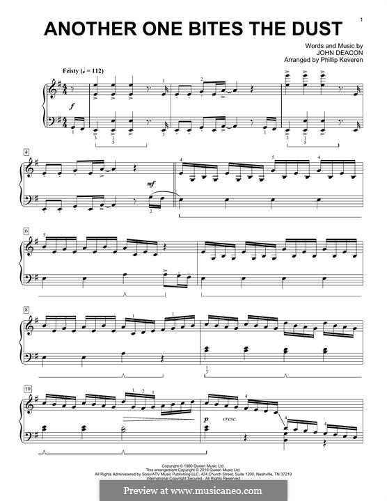 Another One Bites the Dust (Queen): For piano (classical version) by John Deacon