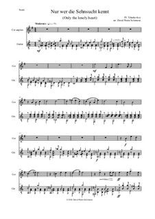 Nur wer die Sehnsucht kennt: For cor anglais and guitar by Pjotr Tschaikowski