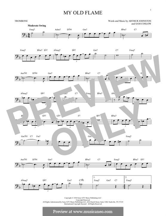 My Old Flame: For trombone by Sam Coslow, Arthur Johnston