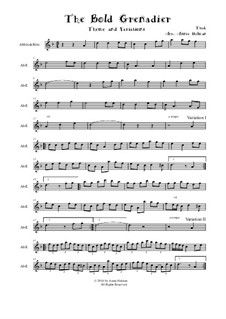The Bold Grenadier. Theme and Variations for Treble Recorder: The Bold Grenadier. Theme and Variations for Treble Recorder by folklore, Annie Helman
