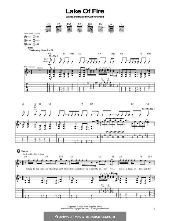 Lake of Fire (Nirvana): Für Gitarre mit Tabulatur by Curt Kirkwood
